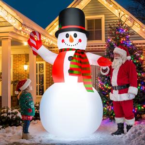8 FT Christmas Inflatables Yard Decorations Snowman Outdoor, Giant Christmas Blow Ups Outdoor Decor Waterproof with Built-in Bright LED Lights for Yard Garden Patio Lawn