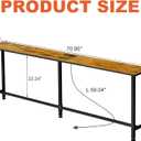70" Narrow Sofa Table with Outlet (2 AC Outlets & 2 USB Ports), Behind Couch Table with Charging Station, Long Skinny Console Table for Living Room, Entryway and Hallway (Rustic Brown)