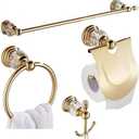 Crystal Bathroom Accessories Hardware Set Golden Towel Bar Set Hand Towel Paper Holder Hook Towel Ring Racks Wall Mounted