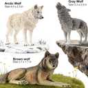 9PCS Wolf Toys Animal Figurines, Realistic Plastic Zoo Safari Animal Toys for Kids 3 4 5 6 7, Forest Wolf Animals Figures, Educational Toy Cake Toppers Birthday Gift for Kids Boys Girls