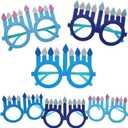 The Dreidel Company Happy Hanukkah Glasses Eyewear Party Favors and Party Props Assorted Colors for Kids (6-Pack)