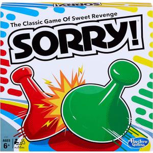 Sorry! Board Game for Kids Ages 6 and Up; Classic Hasbro Board Game; Each Player Gets 4 Pawns; Family Game, Standard