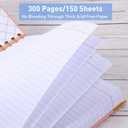 Spiral Notebook, College Ruled Notebook Journal, 8.5” x 11”, 300 Pages Leather Writing Journal for Women Men, A4 Hardcover Notebook for Work School, 24pcs Index Tabs, Black