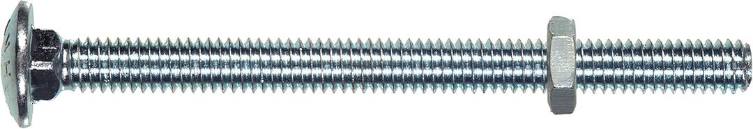 Hillman 2154 Carriage Bolt with Nut (10-24 Coarse Thread x 3/16" Dia. x 4" Length), Zinc