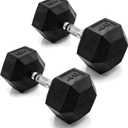 CAP Barbell Coated Dumbbell Weight | Multiple Options Pairs & Sets, Chrome Handle, 40LB 