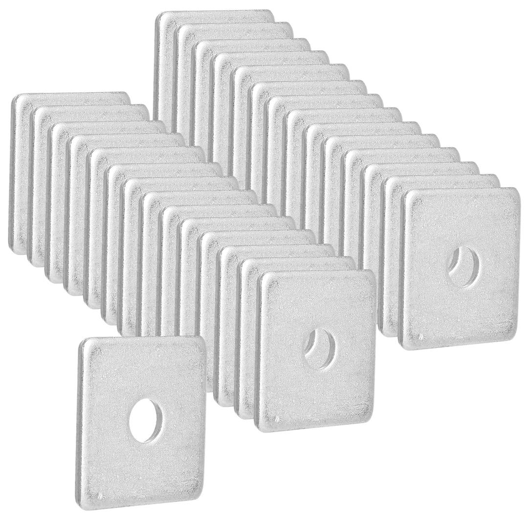 35 Pcs 3/8" Square Strut Washer Plates - 1-5/8" X 1-5/8" Electro-Galvanized Bearing Plates, 1/8" Thick - Fit 1-5/8inch Strut Channel, Washer Plates
