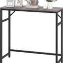Narrow Console Table, 29.5" Small Entryway Table, Sofa Table with 2 Support Bar, Industrial Couch Table, Thin Side Table, Display Tables for Living Room, Hallway, Bedroom, Foyer, Grey