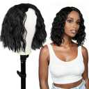 Wigs for Black Women 14 Inch Curly Wig 150% Density Wear Glueless Wig Machine Made No Lace Water Wave Wigs Natural Color (14 in)