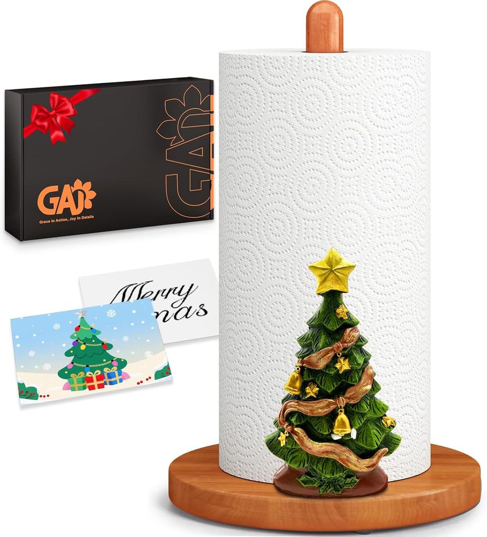 Christmas Paper Towel Holder - Christmas Tree Winter Xmas Kitchen Countertop Bathroom Decor - Xmas Gift for Women, 3D Cute Decorations