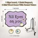 2 x Halloween Spooky Wooden Decoration & Gift -All Eyes On You Sign With 2 DIY Stickable Wood Decor & A Metal Support-Horror Wooden Home Bar Decoration-Halloween Party Welcome Decor-A07