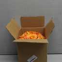 Fule Artificial Silk Rose Flower Centerpiece Arrangement in Glass Vase with LED Light for Home Wedding Decoration (Orange)