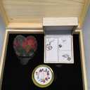 Preserved Roses with Heart Necklace & Candle, Mothers Day Gifts for Mom Eternal Flowers Rose Birthday Gifts for Women Girlfriend Wife Mom, To My Love Unique Gift On Mothers Day Anniversary (Silver)