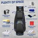 Cart Golf Bag 15 Way Organizer Divider Top Golf Club Bags Lightweight Golf Cart Bags for Men Women with Cooler, Rain Cover