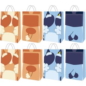 Adikoo Blue Dog Birthday Party Favor Bags 20 Pack,Cartoon Gift Bags Candy Bags for Kids Birthday Party Supplies Decorations
