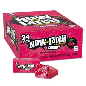 Now & Later Candy, Cherry Flavor, 0.93 Ounce Bars (Pack of 24) (EXP 01/31/28)