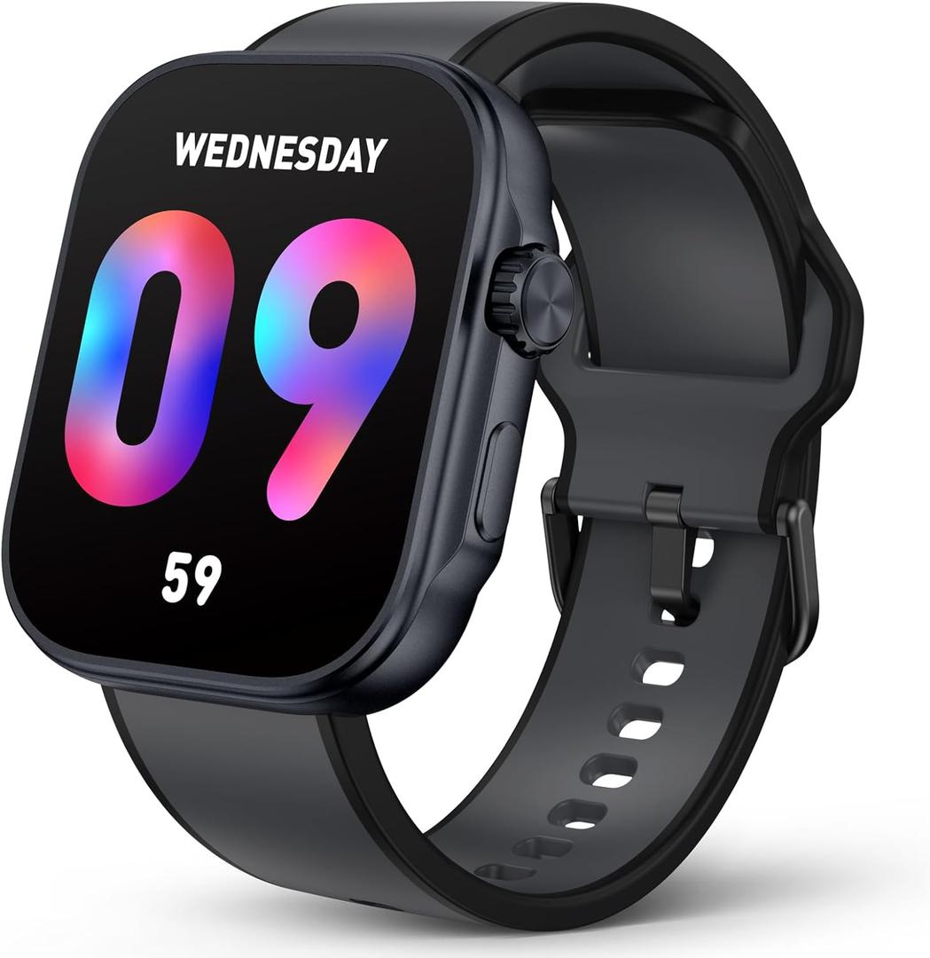 Smart Watch, PPG Blood Pressure Monitor, AI Running Plan, 3ATM Waterproof Fitness Tracker, 1.99" AMOLED Display, Heart Rate Blood Oxygen Sleep Monitoring, Smartwatch Compatible with Android and iOS (Black)