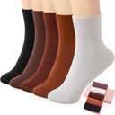 HUGSWEET Soft Comfy Cotton Breathable Socks for Women above Ankle Mini Crew Bootie Socks Gifts for Women 5-10 Pairs (9-12, Solid-black/Brick Red/Coffee/Camel/White)