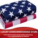 American Flags for Outside 2.5x4 Ft, Heavy Duty Outdoor US Flag with Waterproof Embroidered Stars, Sewn Stripes & Brass Grommets for High Wind, UV Fade Resistant