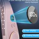 Cooling Neck Fan,5500mAh Personal Fan Neck AC Unit,Portable Leafless Hanging Neck Fan,USB Handsfree Mobile Body Headset Face Devices with LED Display for Adults Childrens in Summer Hot Weather Purple