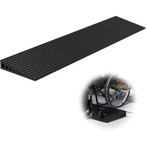 1.6" Rise Threshold Ramps for Doorways, 2000 Lbs Load Capacity, 35.5" Wide Natural Rubber Power Wheelchair Ramp is Adjustable and Cuttable for Doorways, Curb, Sweeper, Power Scooters, Bathroom
