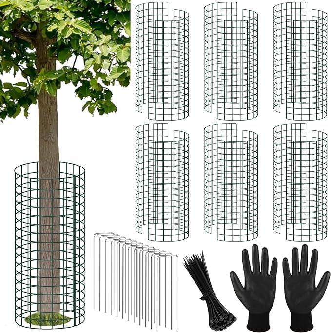 Tree Trunk Protector, 12 Pack Green Tree Trunk Protector Guards from Deer Animals