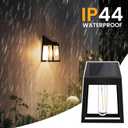 GIGALUMI Solar Fence Lights, 8 Pack Fence Outdoor Waterproof Lights Solar Powered, Warm White Yard Decorations for Garden, Post, Front Door, Backyard, Porch, Deck