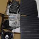 Riakrum 2 Set 2 Pcs 15w 12v Solar Powered Dual Fan Kit, Waterproof Solar Exhaust Intake Cooling Ventilation Fan for Chicken House, Doghouse, Greenhouse, Pet House, DIY Cooling Ventilation