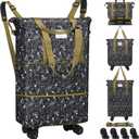 VOOWO Duffel Bag with Wheels - Rolling Foldable Expandable Duffle Bag with Wheels for Travel, Rolling Luggage Carry On Bag with Wheels, Large Rolling Backpack Weekend Bags for Men Women (Animal)