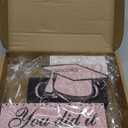 Cinnvoice 4 Pcs Graduation Table Decor 2026 Congrats Grad Centerpiece Class of 2026 Wood Sign Graduation Tiered Tray Decor Farmhouse Congratulate Gifts for Home Shelf Party Decorations(Pink Black)