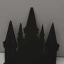 BENECREAT Black Castle Pin Board Cork Board, 40x35cm Bulletin Display Board Wall Mounted Cork Board for Brooch Pin Collection Display, Office Home and School Decor