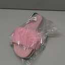 BCTEX COLL Women's Fuzzy Open Toe Slippers Memory Foam Feather Slides Fluffy Furry Indoor House Sandals (9, Pink)