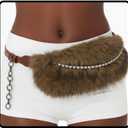 Fur Leather Belt Women Furry Belt Wide Chunky Waist Chain Belts Fashion Accessories for Dresses and Pants (Brown 2)