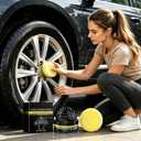 4PCS Premium Tire Coating & Trim Restorer, Car Tire Shine with Sponge Bring Back the Original Deep Black Shine to Rubber and Plastic Long-Lasting Ceramic Coating & UV Protection, Nourish Renewal