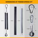 2PCS 40' Swivel Pogo Stick with 2PCS 16" Double Tender Spring Kit, 2PCS Pogo Stick with 16in Double Tender Spring