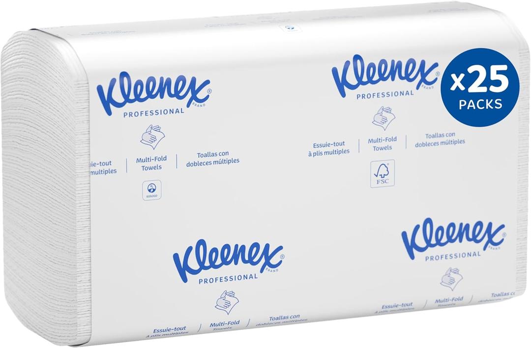Kleenex Professional Premiere Towels, Bulk (13253), Fast-Drying Absorbency Pockets, Trifold, White (120 Sheets/Pack, 25 Packs/Case, 3,000 Sheet Total) Kleenex Professional Premiere Towels, Bulk (13253), Fast-Drying Absorbency Pockets, Trifold, White (120 Sheets/Pack, 25 Packs/Case, 3,000 Sheet Total)