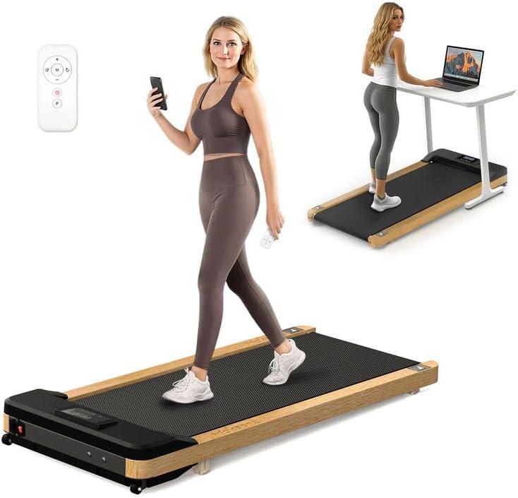 Maksone Under Desk Treadmill, Expert of Wooden Walking Pad, Walking Jogging Machine with Remote Control, Installation-Free