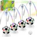 chemotex Soccer Theme Fly Fans for Tables, Table Top Fly Spinner to Keep Flies Away from Food, Outdoor Fly Repellent Fan for World Cup Party Decorations, Birthday Party Decor, BBQ (4)