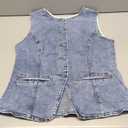 Tankaneo Womens Button Down Denim Vest Tops Sleeveless Fitted Jean Tank Tops Summer Trendy Casual Waistcoat, Size L