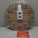 NIKKY HOME Rustic Farmhouse Wood Wall Clock - 12 Inch Battery Operated Silent Non Ticking Distressed Wooden Shiplap Clock for Kitchen, Living Room, Bedroom, Bathroom