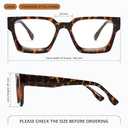 livho Oversized 99% Blue Light Glasses for Woman - Rectangle Fashion Glasses for Computer, Chic Preppy Frame - Anti Eyestrain (*Coco Tortoise)