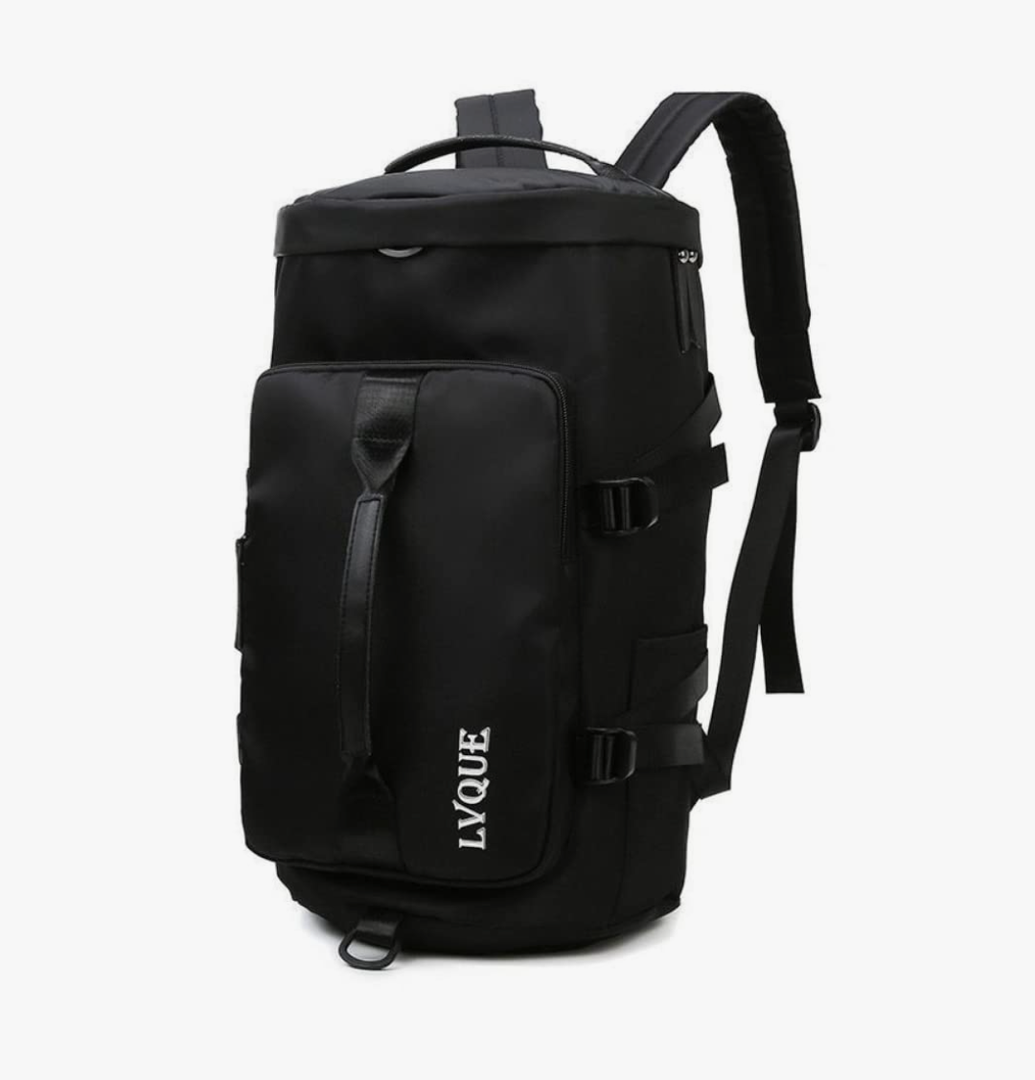 Sports Duffel Bag for Men and Women Shoulder and Crossbody Gym Bag for Short Trips Waterproof Travel Luggage Tote (Black)