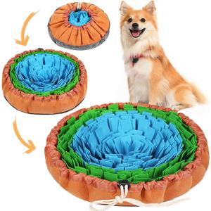 Vivifying Snuffle Mat for Dogs, Adjustable Treats Feeding Mat for Slow Eating and Keep Busy, Interactive Dog Puzzle Toys Encourages Natural Foraging Skills and Smell Training (Blue Green)