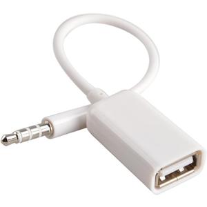 Oxsubor AUX to USB Adapter, 3.5mm Male Audio Jack to USB 2.0 Female Converter Cable, Only Work for Car AUX-in with MP3 Decoder, Not for Headset, Speakers, Phone,Computers, Camera,Microphone, Monitor