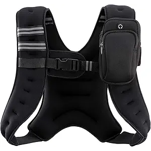 Poudee Weighted Vest, 30lb Weight Vest for Men Women, Body Weight Vests Adjustable with Reflective Stripe for Strength Training, Running, Workout, Jogging, Walking