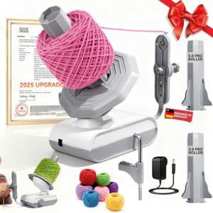 5.0 Upgraded Electric Yarn WinderTop1 RPM German MotorSGS-Grade Precision GearsWool Yarn Ball Winder Compact Automatic for Crocheting Super Strong Tension, Ideal for Home and Studio (Gray White)
