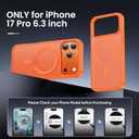 Magnetic for iPhone 17 Pro Case Fits MagSafe Camera Len Protector*1 16FT Drop Resistant Matte Skin Feeling Back Cover Shockproof Slim Fit for iPhone 17 Pro Phone Case 6.3 inch,Orange