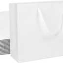 Extra Large Kraft Paper Gift Bags - 12 pcs, White, 16x6x12 Inches, Ribbon Handles, Party, Wedding and Shopping Bags