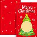 Outus 50 Pieces Christmas Scratch Off Cards Stickers Christmas Hawaii Party Games Vouchers Festive Raffle Tickets Holiday Business Prize Drawings for Kids Adults Families Events Groups (Round)