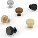 10 Pack Champagne Bronze Cabinet Knobs 1-1/10 Inch(28mm) Single Hole Cabinet Pulls Round Kitchen Cabinet Knobs Drawer Knobs