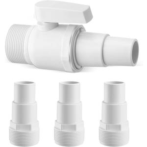 JellyArch 4 Pcs 2 Way Ball Valve Compatible with Hayward SP0729 and Replacement Universal Combo Hose Adapter Compatible with Hayward SPX1091Z7 or SPX1091Z4 for Ground Pool Pump Skimmer